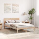 vidaXL Cadre de lit en bois de pin Naturel Bois de pin 135 x 190 cm