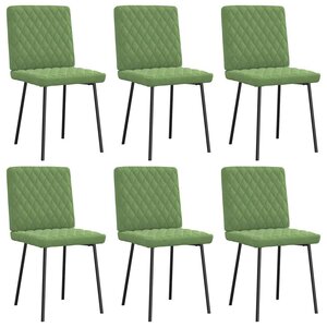 vidaXL Chaises à manger lot de 6 vert clair velours