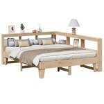 vidaXL Lit bibliothèque sans matelas 150x200 cm bois massif de pin