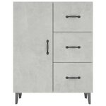 vidaXL Buffet gris béton 69 5x34x90 cm bois d'ingénierie