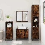 vidaXL Armoire de lavabo de salle de bain chêne fumé 65x33x60 cm