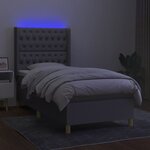 vidaXL Sommier à lattes de lit matelas LED Gris clair 90x190cm Tissu
