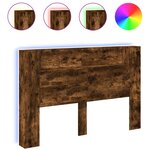 vidaXL Armoire tête de lit avec LED chêne fumé 160x16 5x103 5 cm