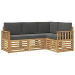 vidaXL Ensemble de canapés d'extérieur 4 Pièces Blanc et anthracite