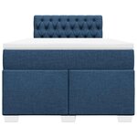 vidaXL Sommier à lattes de lit avec matelas bleu 120x190 cm tissu