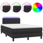 vidaXL Sommier à lattes de lit avec matelas et LED Noir 120x200cm