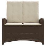 vidaXL Banc inclinable de jardin avec coussins marron résine tressée