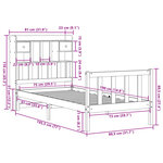 vidaXL Lit bibliothèque sans matelas blanc 75x190cm bois de pin massif