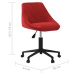 vidaXL Chaise pivotante de salle à manger Rouge bordeaux Velours