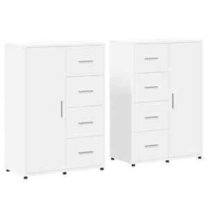 vidaXL Buffets 2 Pièces blanc 60x31x84 cm bois d'ingénierie