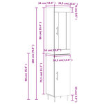 vidaXL Buffet haut Chêne fumé 34 5x34x180 cm Bois d'ingénierie