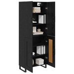 vidaXL Haut Armoire 2 Pièces Chêne noir Bois Aggloméré et Verre