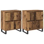 vidaXL Buffets 2 Pièces Bois ancien 120 x 35 x 70 cm Bois d'ingénierie