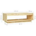 vidaXL Table basse 110x50x33 5 cm bois de pin massif