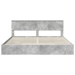 vidaXL Lit de Rangement Gris béton 200 x 200 cm Bois d'ingénierie