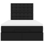 vidaXL Cadre de lit ottoman avec matelas noir 120x190 cm similicuir