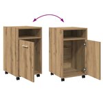 vidaXL Armoire avec roues chêne artisanal 33x38x60cm bois d'ingénierie
