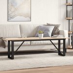 vidaXL Table basse cadre en O 160x40x45 cm bois de pin massif et fonte