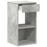 vidaXL Table de chevet avec tiroir gris béton 35x34x66 5 cm