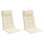 vidaXL Coussins de chaise à dossier haut lot de 2 crème tissu oxford
