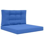 vidaXL Coussin de canapé d'extérieur 2 Pièces Bleu royal Polyester