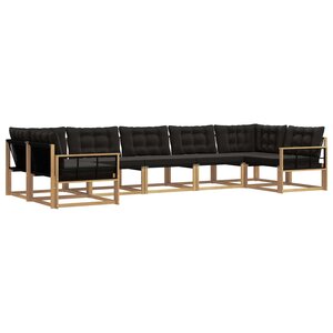 vidaXL Ensemble de canapés d'extérieur 7 pc Blanc et noir