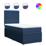 vidaXL Sommier à lattes de lit avec matelas Bleu 90x190 cm Tissu
