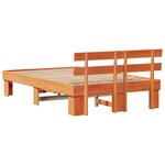 vidaXL Cadre de lit avec tête de lit Brun cire 120 x 200 cm Pin massif