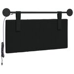 vidaXL Tête de lit suspendue Avec lumière LED Noir Tissu