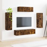 vidaXL Meuble TV 5 Pièces Chêne fumé