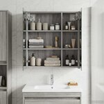 vidaXL Armoire Miroir de Salle de Bain Gris Sonoma 60 x 14 5 x 70 cm