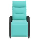 vidaXL Chaise de jardin inclinable avec table d'appoint noir polyrotin