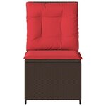 vidaXL Canapé de jardin avec coussin Marron et rouge polyrotin