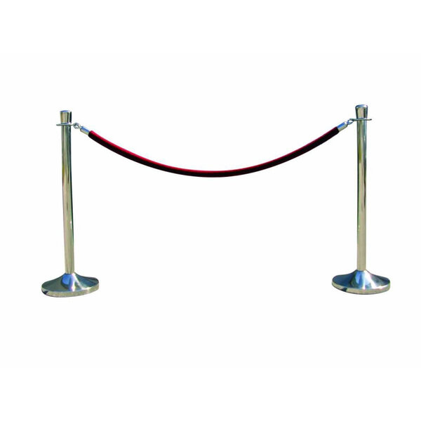 Poteau d'accueil à corde finition chromé - lot de 2 -  - acier chromé