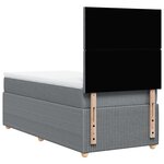 vidaXL Sommier à lattes de lit et matelas Gris clair 90x190 cm Tissu