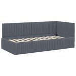 vidaXL Cadre de lit d'angle Gris foncé 90 x 200 cm Velours