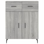 vidaXL Buffet haut Sonoma gris 69 5x34x180 cm Bois d'ingénierie