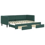 vidaXL Lit de jour avec gigogne et tiroirs vert foncé 80x200cm velours