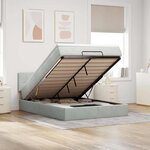 vidaXL Cadre de lit ottoman avec matelas gris clair 140x200 cm velours