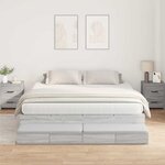 vidaXL Cadre de lit avec rangement Sonoma gris 236 5 x 180 x 31 5 cm
