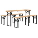 vidaXL Ensemble de tables à bière pliantes 3 Pièces bois massif de sapin