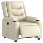 vidaXL Fauteuil inclinable électrique Crème Similicuir
