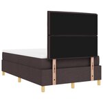 vidaXL Lit à sommier box avec matelas & LED marron foncé 120x190 cm en tissu