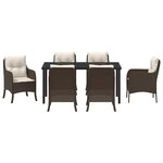 vidaXL Ensemble de salle à manger pour jardin 7 Pièces Marron Poly rotin