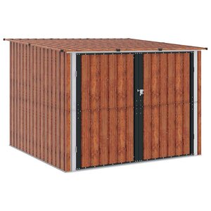 vidaXL Abri de vélo 3 Pièces Marron 216 x 207 x 158 cm Métал