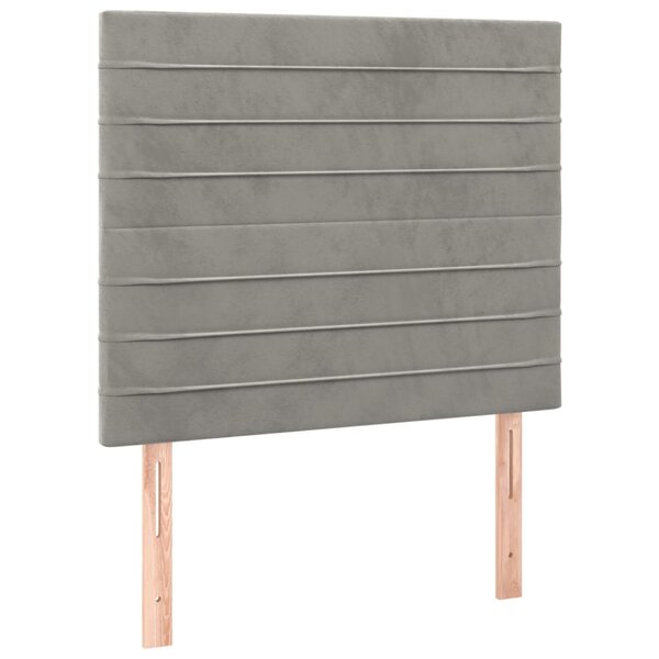 vidaXL Tête de lit Gris clair 80x5x118/128 cm Velours