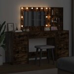 vidaXL Table de Toilette 3 Pièces Chêne fumé Bois d'ingénierie