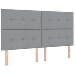 vidaXL Lit à ressort LED avec matelas Gris clair 180 x 200 cm tissu