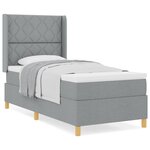 vidaXL Lit à Ressorts avec matelas Gris clair 90 x 200 cm tissu