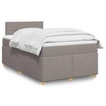 vidaXL Sommier à lattes de lit avec matelas taupe 120x190 cm tissu